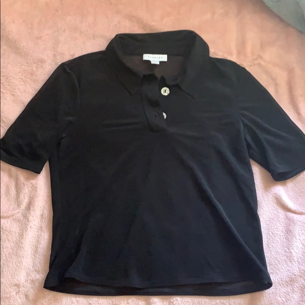 Topshop black sheer top